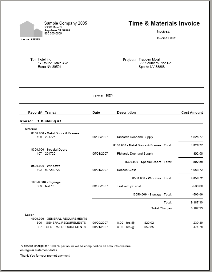 03-10-03-11 T&M Invoice with Phase Detail