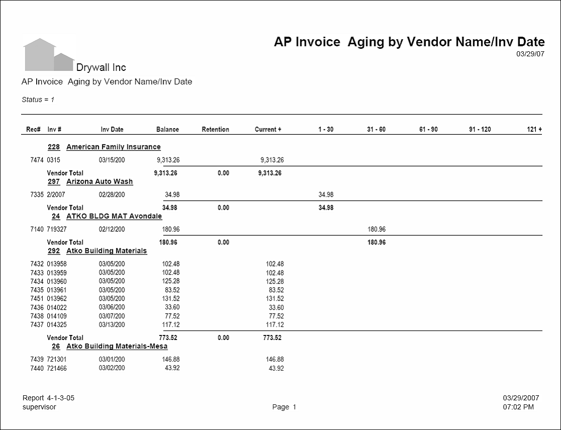 04-01-03-05 AP Invoice Aging by Vendor (Alpha)