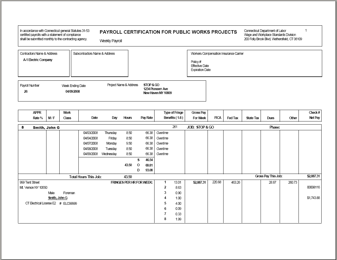05-01-06-11 Certified Payroll Report-CONNECTICUT