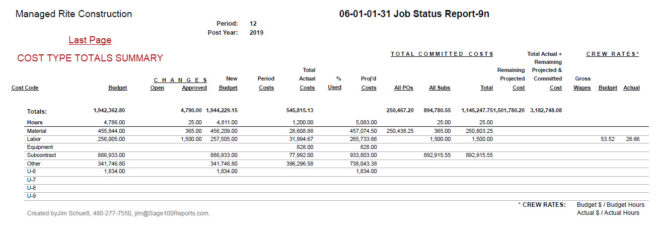 06-01-01-99 Job Status Report-9n