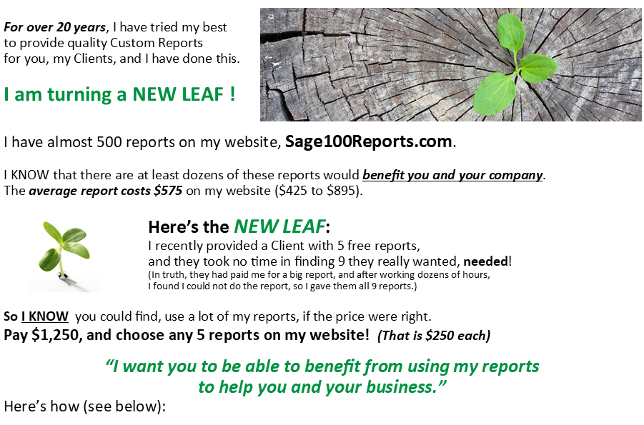A New Leaf - 5 Report Package