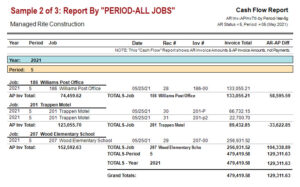 Cash Flow Report By Year-Period-Job (3 Samples)